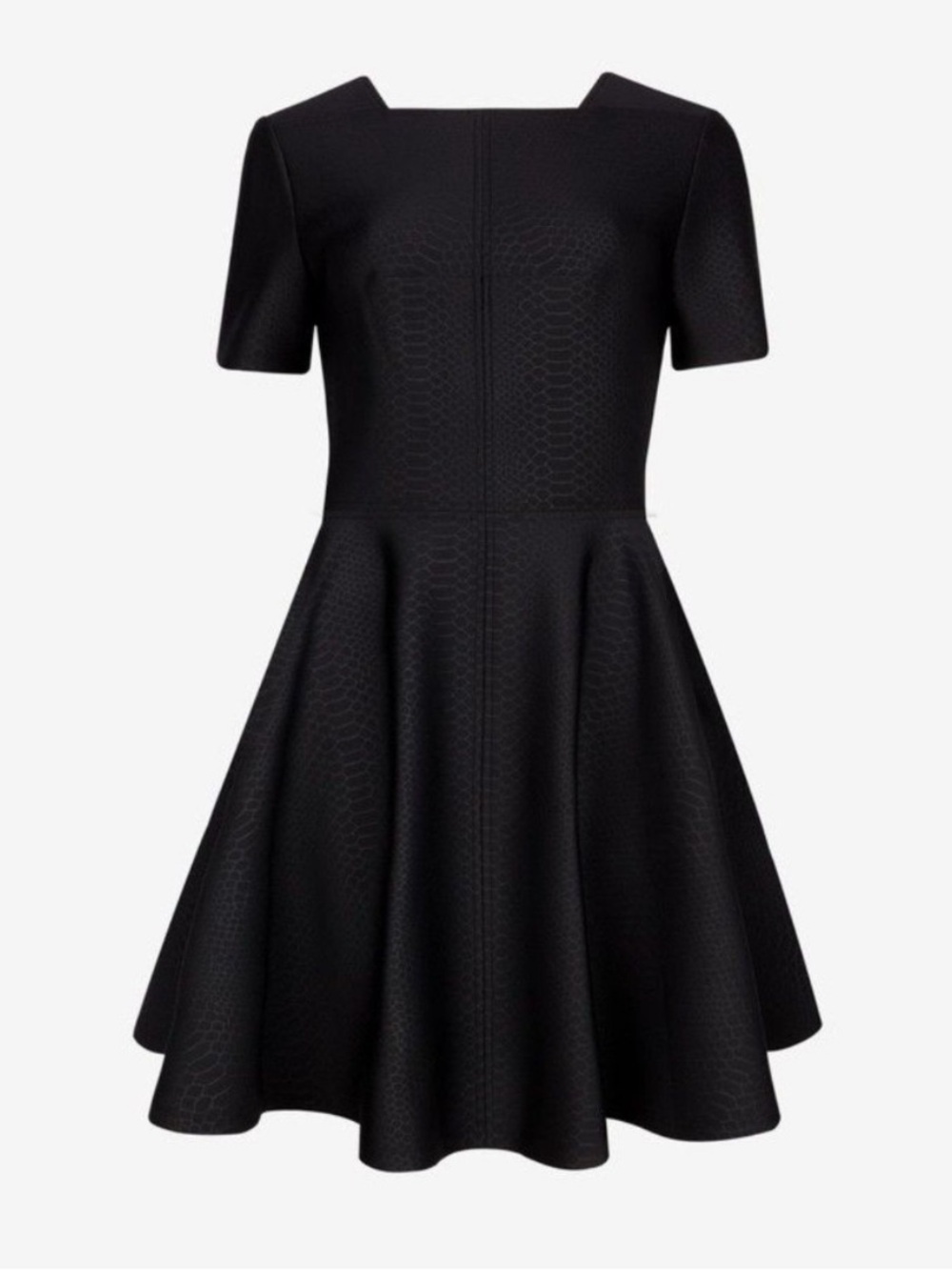 Ted Baker Melisse Womens Size 0 Black Snake Embossed Suba Fit Flare Mini Dress